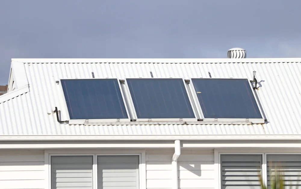 Solar hot water on roof